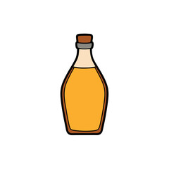 Glass Bottle of Natural Honey Vector Illustration for Food Product Design