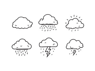 cloud icon set in vector style