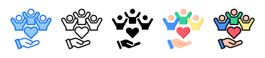  Community Support icon Multi Style Vector Illustration