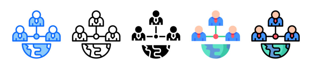 Community Connection icon Multi Style Vector Illustration