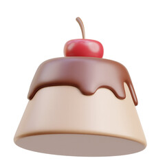 Brown 3d icon Chocolate Pudding illustration
