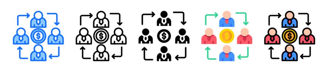 Fototapeta premium Mutual Fund icon Multi Style Vector Illustration