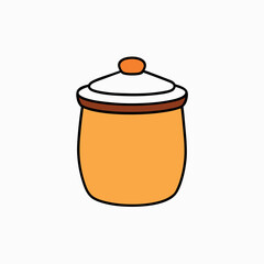 Honey Jar with Lid Vector Illustration for Organic Sweet Food Packaging