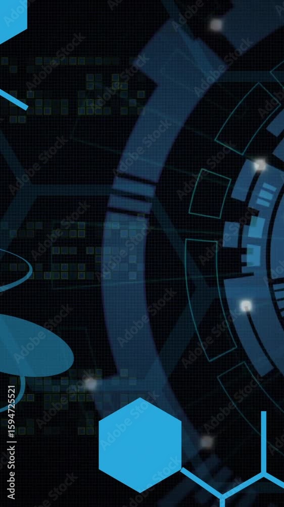 Poster animation of scientific data processing over scope scanning