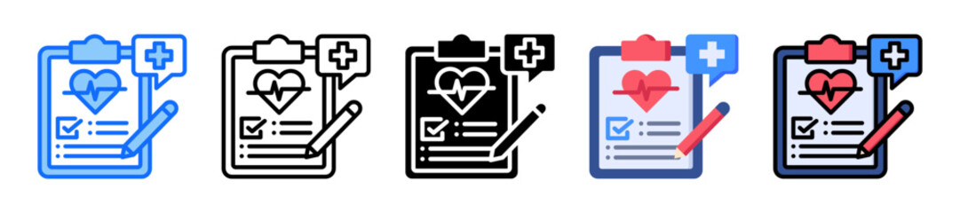 Obraz premium Medical Report icon Multi Style Vector Illustration