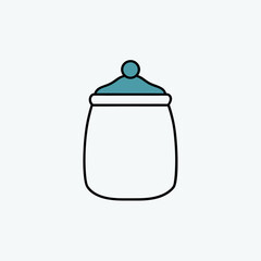 Sugar Storage Jar Vector Illustration for Baking and Pantry Supplies