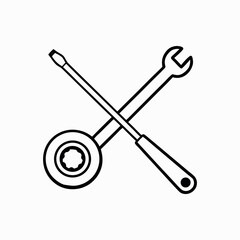 Tire Iron Cross Wrench Vector Illustration for Car Maintenance Tool