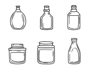 vector cream bottles simple line art