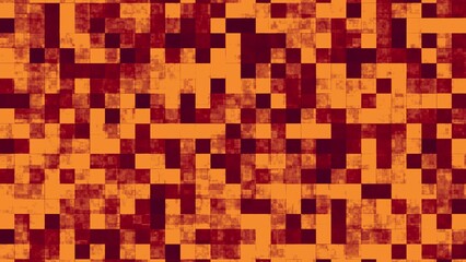Abstract Pixelated Pattern in Orange and Burgundy Tones