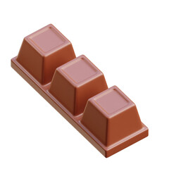 Brown 3d icon Chocolate Bar illustration