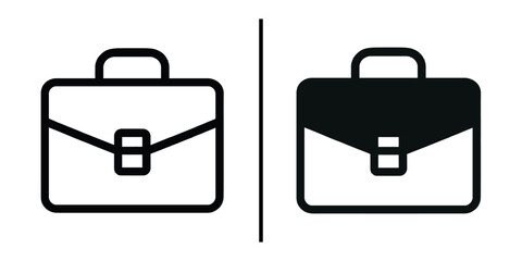 Briefcase Icons: a minimalist yet modern graphic. Perfect for use in business and design contexts, the image conveys professionalism and simplicity in an iconic way.