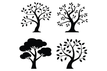 Flat Tree Vector Graphics Collection
