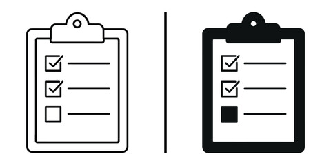 Checklist Icon: A minimalist icon of a checklist on a clipboard, representing tasks completed and progress.