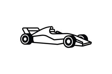 Obraz premium Sleek Formula One Racing Car Depicted in a Bold Black and White Silhouette Style silhouette