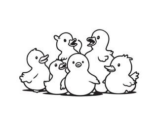 Wild Duck Line Drawing Vector