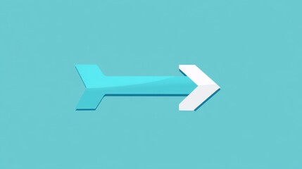 Blue Arrow on Light Blue Background Symbolizing Direction and Movement