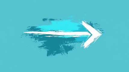 Abstract Arrow Graphic with Blue and White Brush Stroke Design