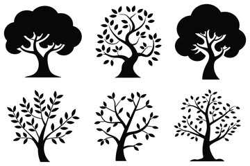 Flat Tree Vector Graphics Collection
