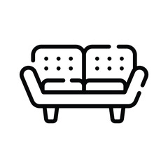 A stylish linear icon of plush modern sofa