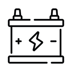 A premium linear icon of car auto battery