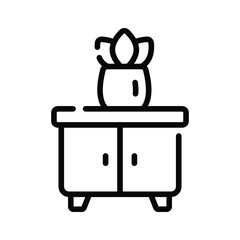 A visually engaging outline icon of decor table