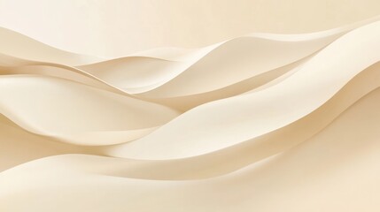 Obraz premium Soft Beige Waves of Fabric Flowing Elegantly in a Minimalist Composition