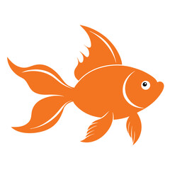 gold fish silhouette on white
