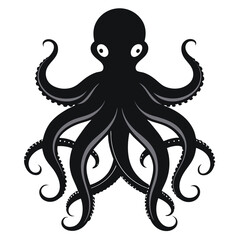 OctoPus Silhouette Vector Icon on White