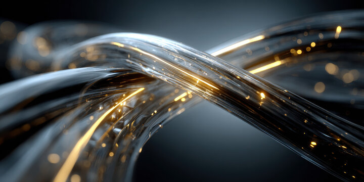 Twisted cables with golden light reflections background image - Powered by Adobe