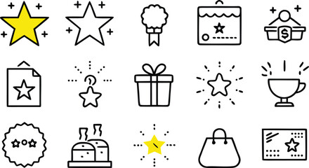 Icons of achievement: A collection of meticulously crafted icons, representing a diverse array of achievements, success, and celebratory moments, rendered with clean lines and a modern aesthetic.