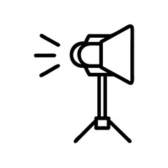 Spotlight icon with stand in minimal outline style