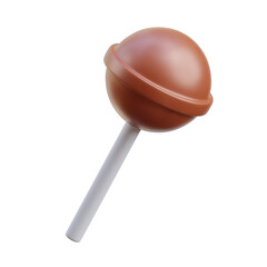 Brown 3d icon Chocolate Lollipop illustration