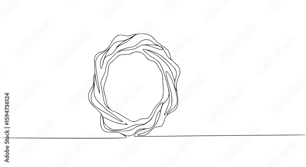 Poster abstract single line outline vector representing a circular form