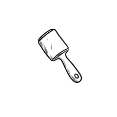 Obraz premium Hand-drawn sketch of a lint roller on a white background