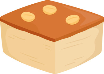 illustration thai custard cake