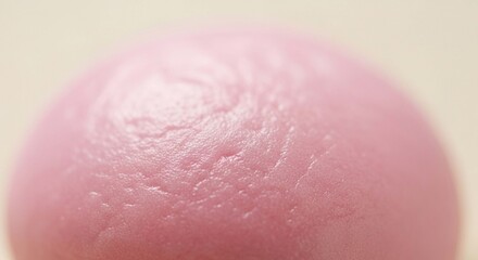 Fototapeta premium Close-up view of a textured, light pink, round cosmetic product.