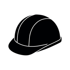 Fototapeta premium Safety hard hat designed for worksite safety Silhouette Vector illustration