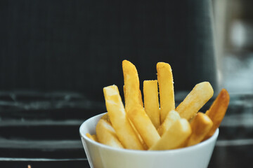 french fries on a white background