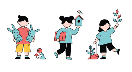 Children engaging in creative activities and nature exploration outdoor fun for kids