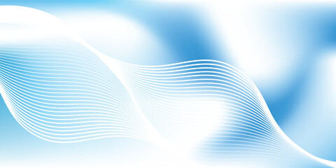 Naklejka premium minimalist blue gradient background with shining lines waves. Minimalist background for banner, poster, cover
