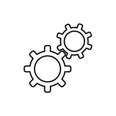 Icon a group gear, isolated against a clean background