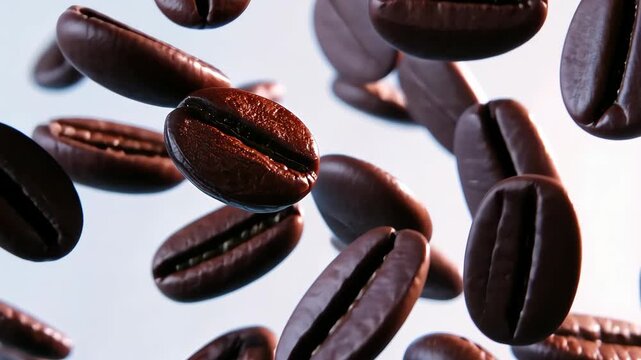 Discover the art of brewing coffee with floating beans in a captivating atmosphere