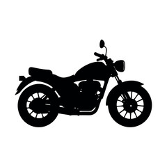 Obraz premium Classic motorbike with detailed body design Silhouette Vector illustration
