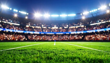 Realistic 3D American Football Arena with Grass Field & Fans ,Perfect for Sports Branding