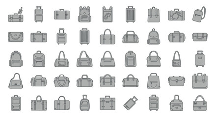 Collection of Travel Bags and Luggage Icons