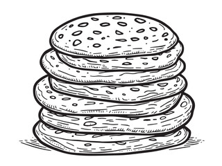 naan simple line illustration