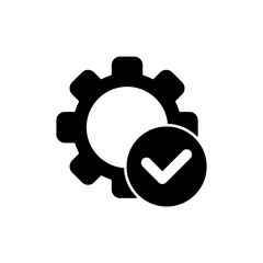 Icon a gear check, isolated against a clean background.
