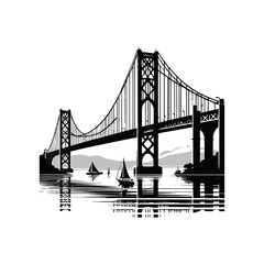 Fototapeta premium Bridge silhouette for connection