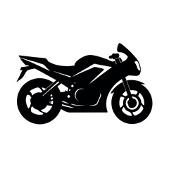 Sport motorcycle silhouette with racing posture Silhouette Vector illustration