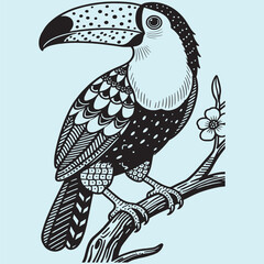 Obraz premium vector illustration of a toucan bird